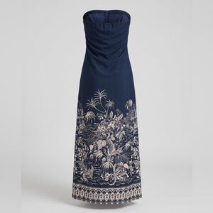 Seven Wonders Navy Blue and White Floral Summer Maxi Dress with pockets!